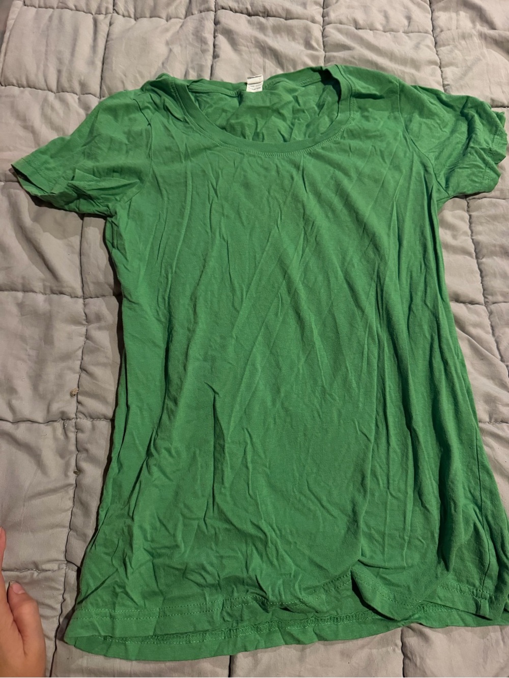 Anvil Women's Green Scoop Neck Short Sleeve Tee